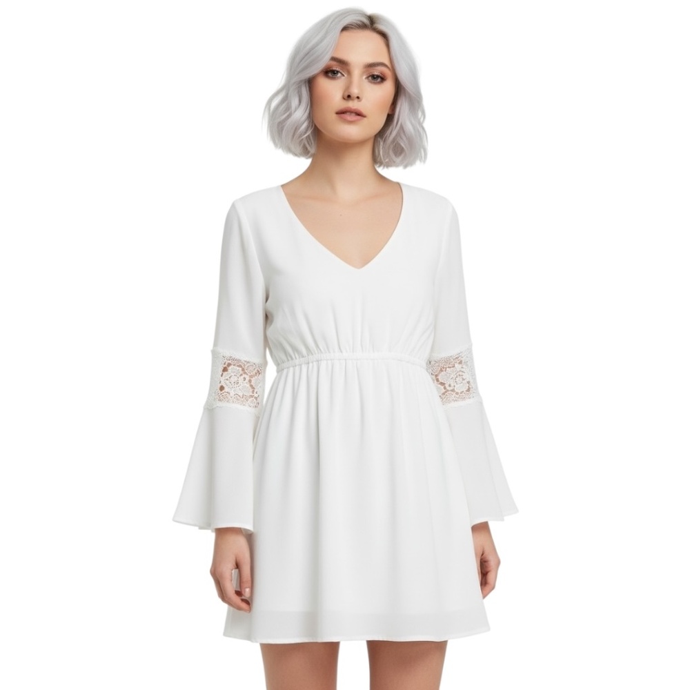 NWT STONE COLD FOX Mini Peasant Babydoll Dress with Flare Sleeves SIZE 1 - Small